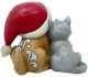 Jim Shore Heartwood Creek Kitten and Puppy with Santa Hat Figurine