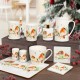 Winter Robin Festive Set of 2 Fine China Mugs Gift Boxed