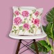 Rose Garden Cushion Pink Floral Rose Design Pre-Filled Cushion Pillow