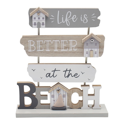 Life is better at the beach Large wooden freestanding plaque