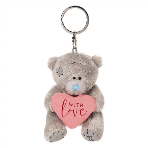 Me to You With Love Plush Pink Heart Keyring Tatty Teddy