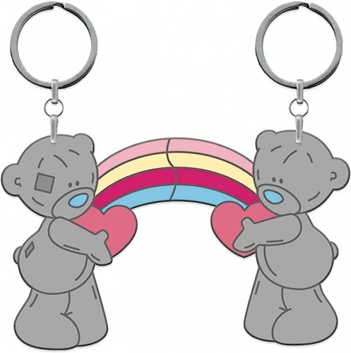 Me to You 2 Part Keyring Tatty Teddy With Rainbow and Hearts