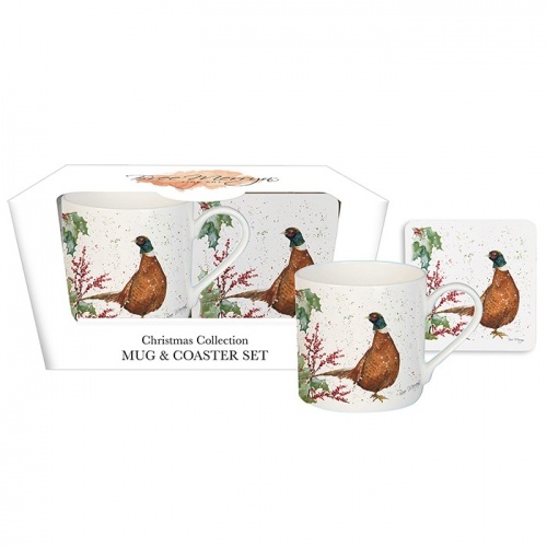 Bree Merryn Perceval Pheasant Mug and Coaster Set Boxed Gift Set