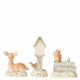 Jim Shore White Woodland Mini Accessory Set of 3 - Birdhouse, Deer and Squirrel