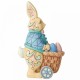 Jim Shore - Heartwood Creek Eggs for Everybunny Bunny Pushing Cart of Eggs Figurine