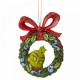 Jim Shore The Grinch Peeking Through Wreath Hanging Ornament Figurine