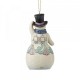 Jim Shore Heartwood Creek Snowman with Top Hat and Scarf Hanging Ornament