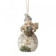 Jim Shore Heartwood Creek White Woodland Snowman with Basket Hanging Ornament