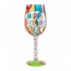 Lolita Hand Painted Birthday Streamers Wine Glass Gift Boxed