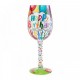 Lolita Hand Painted Birthday Streamers Wine Glass Gift Boxed