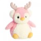 Pompom Penguin with reindeer Antlers Super Soft Pink Plush Toy 9 inch Aurora