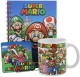 Super Mario Mug Coaster A5 Notebook Keyring Bumper Gift Set