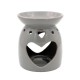 Grey Heart Ceramic Fragrance Oil Burner Wax Tart Warmer Tealight Holder