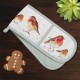 Winter Robins Double Oven Gloves - Lovely Printed Robin Design