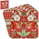 William Morris Christmas Berry Thief Set Of 4 Coasters