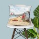 Sandy Bay Cushion - Beach Seaside Design - Pre-Filled Cushion Pillow