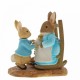 Beatrix Potter At Home by the Fire with Mummy Rabbit Figurine - Peter Rabbit