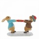 Beatrix Potter Peter Rabbit and Benjamin Pulling a Cracker Figurine Ornament
