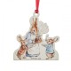 Beatrix Potter Mrs. Rabbit with a Christmas Pudding Wooden Hanging Ornament