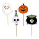 Halloween Cupcake Toppers pack 12 Ghost, Pumpkin, Skull and Cauldron