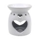 White Heart Ceramic Fragrance Oil Burner Wax Warmer Tealight Holder