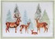 Forest Family Stag and Deer Cotton Tea Towel Festive Print