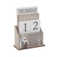No Place Home Perpetual Wooden Block Calendar Shabby Chic Date Home Desk Office