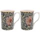 William Morris Pimpernel Blush Pink Floral Set of 2 Fine China Mugs