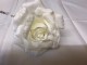 White Frosted Rose Stem 42cm Christmas Large Glitter Pick Foliage Floristry