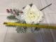 White Rose Pine Spray with Snow 30cm Christmas Pick Foliage Floristry