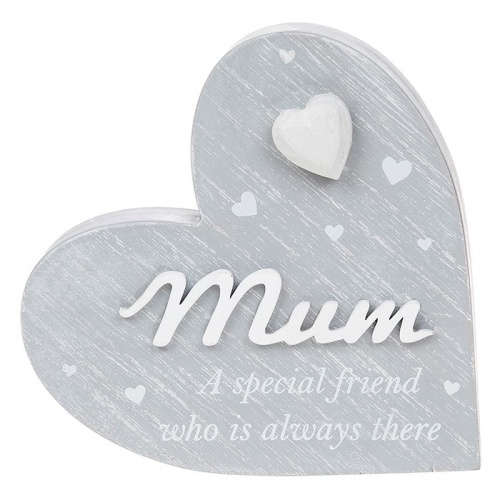 Mum A Special Friend who is always there Heart Block Plaque Ornament
