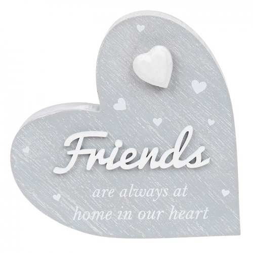 Friends are Always at Home in Our Heart Block Plaque Ornament