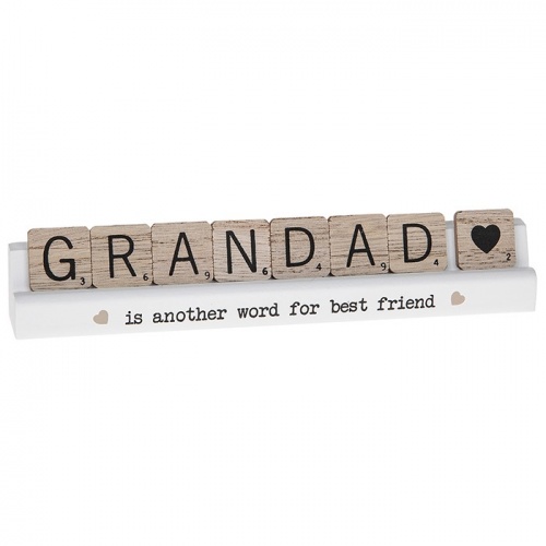 Scrabble Sentiments Grandad My Best Friend Wooden Scrabble Table Plaque