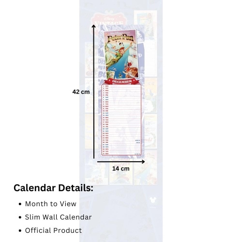 Disney Vintage Posters Official 2025 Slimline Wall Calendar