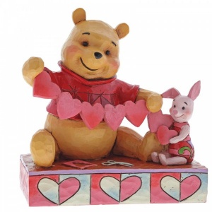 Disney Traditions Handmade Valentine Pooh & Piglet Figurine