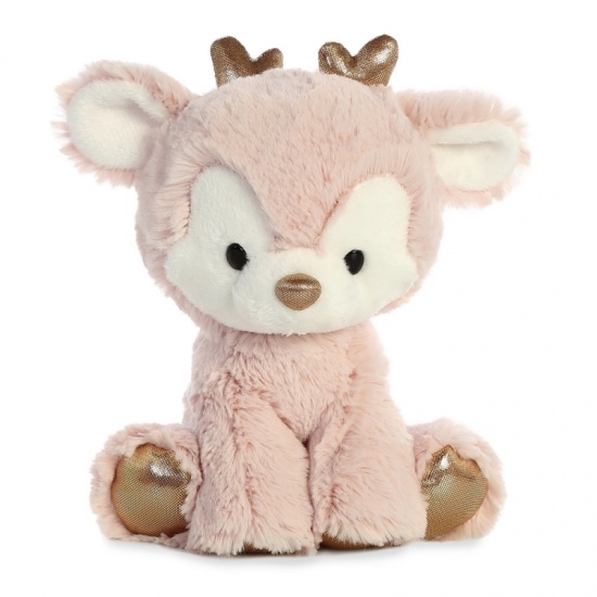 Pink Reindeer 8 inch Glitzy Tots Super Soft Plush Toy - Aurora