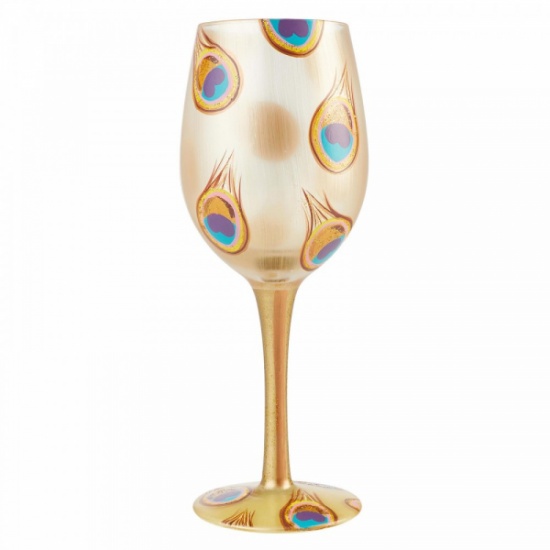 Lolita Golden Peacock Wine Glass - Gift Boxed