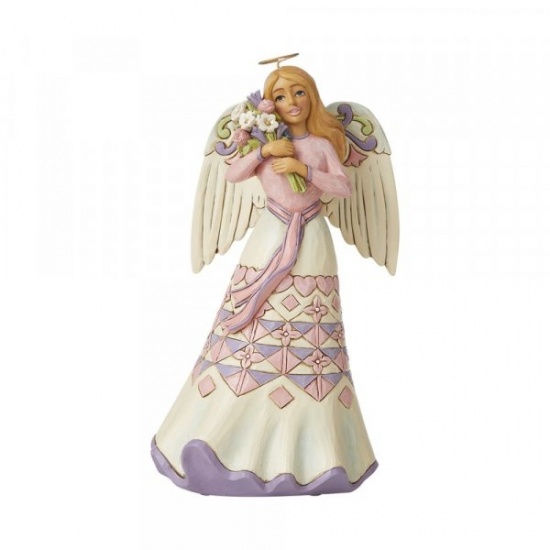 Jim Shore Heartwood Creek A Bouquet of Love for Mum Angel with Flowers Figurine