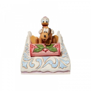 Disney Traditions A Friendly Race - Donald & Pluto Sledding Figurine