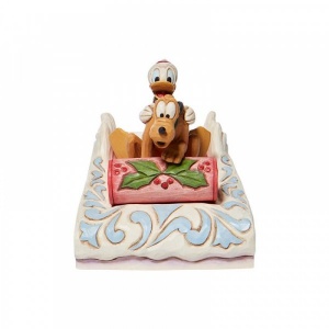 Disney Traditions A Friendly Race - Donald & Pluto Sledding Figurine