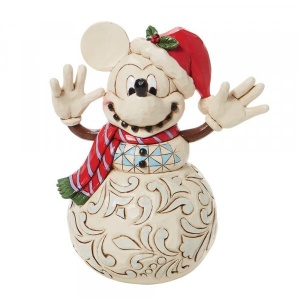 Disney Traditions Snowy Smiles Mickey Mouse Snowman Christmas Figurine