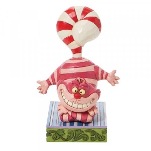 Disney Traditions Candy Cane Cheer Cheshire Cat Christmas Figurine