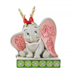 Disney Traditions Flying Dumbo as a Reindeer Santa's Cheerful Helper Figurine