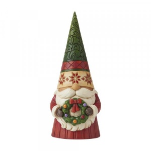 Jim Shore Heartwood Creek Christmas Gnome Holding Wreath Figurine
