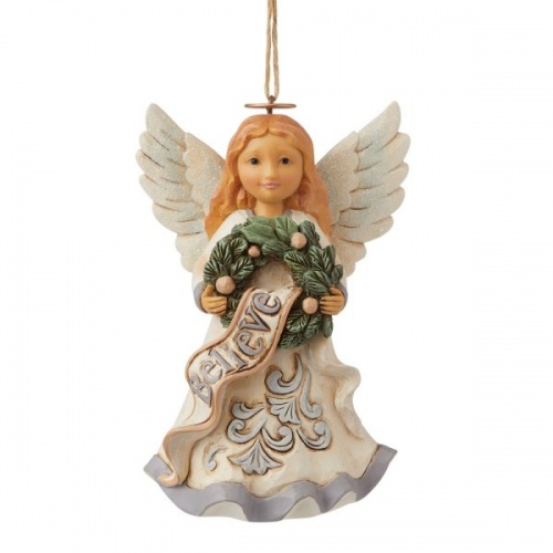 Jim Shore Heartwood Creek Believe Angel Hanging Ornament