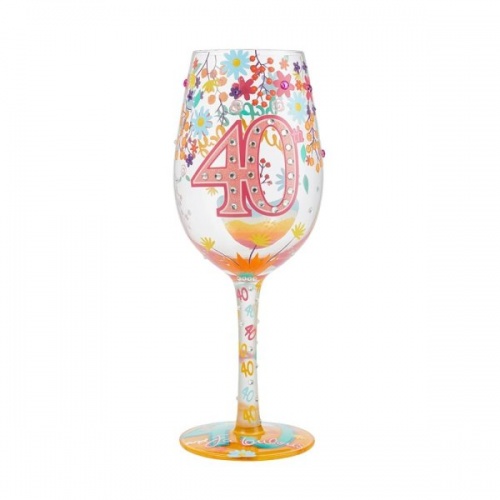 Lolita Happy 40th Birthday Wine Glass - Gift Boxed