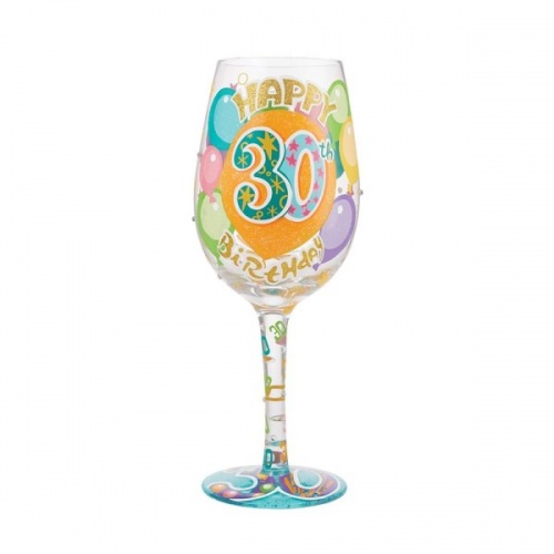 Lolita Happy 30th Birthday Wine Glass - Gift Boxed