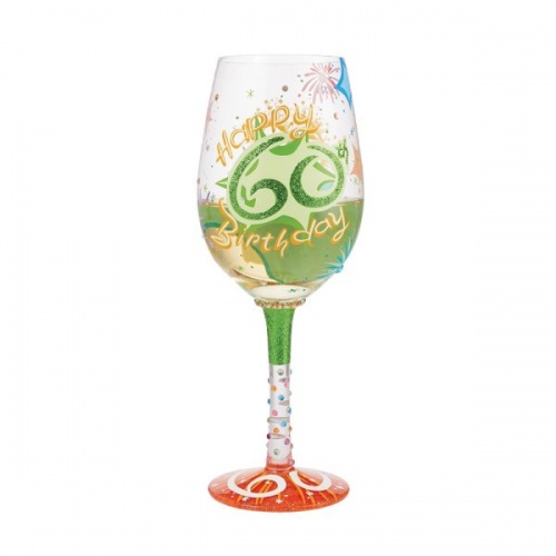 Lolita Happy 60th Birthday Wine Glass - Gift Boxed