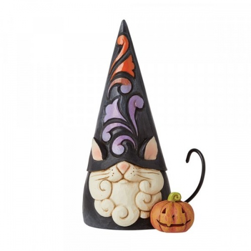 Jim Shore Heartwood Creek Black Cat with Pumpkin Gnome Figurine