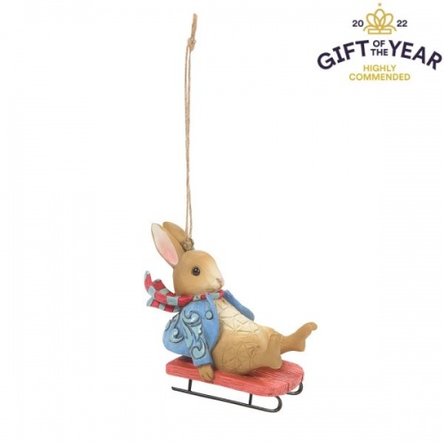 Jim Shore Peter Rabbit Sledging Hanging Ornament